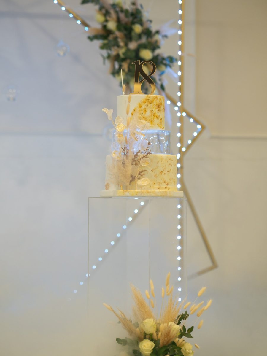 La torta della festa, sotto le luci